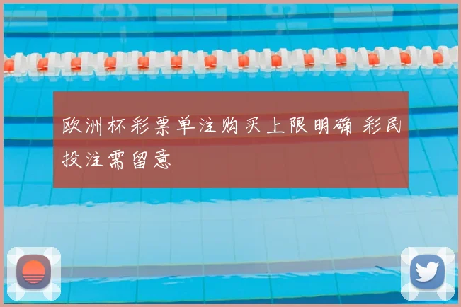 欧洲杯彩票单注购买上限明确 彩民投注需留意
